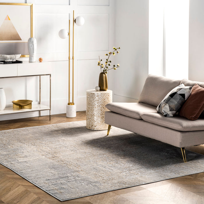 Recycled Abstract Area Rug Light Grey 160x230 cm