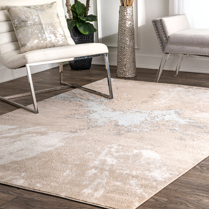 Recycled Beige Abstract Area Rug 120x180 cm