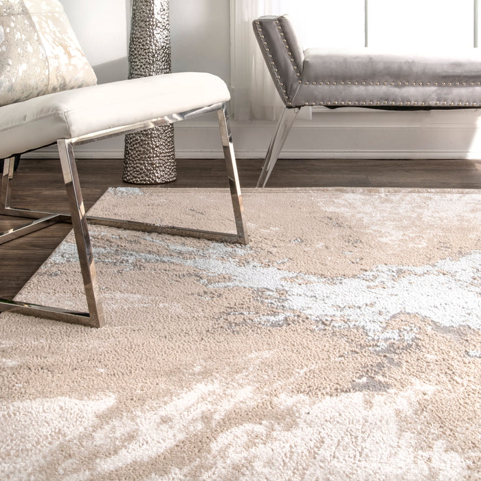 Recycled Beige Abstract Area Rug 160x230 cm