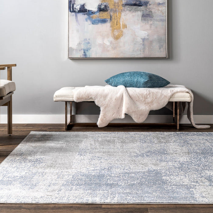 Recycled Blue Abstract Area Rug 152x244 cm