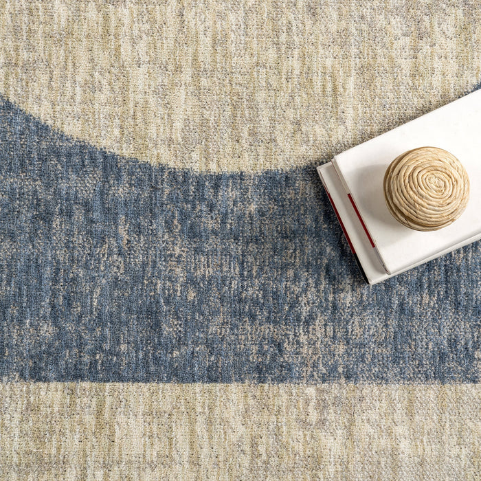 Recycled Blue Circle Area Rug 120 cm