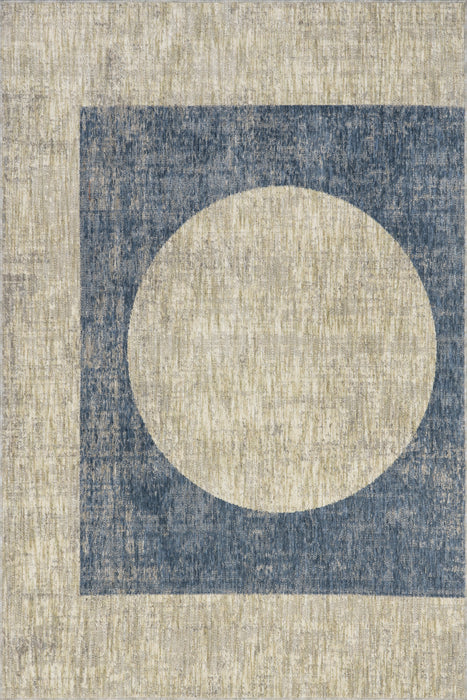 Recycled Blue Circle Area Rug 120 cm