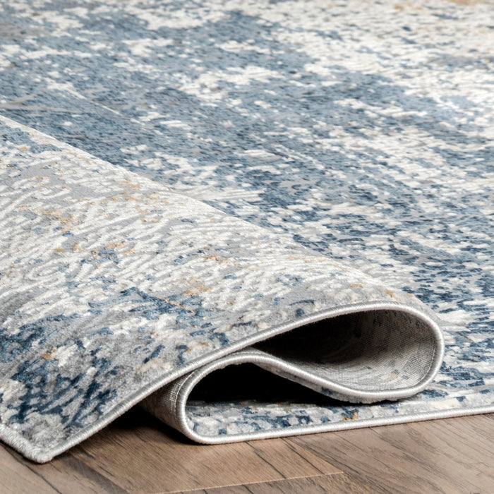 Gerecycled blauw jungle-tapijt 152 cm