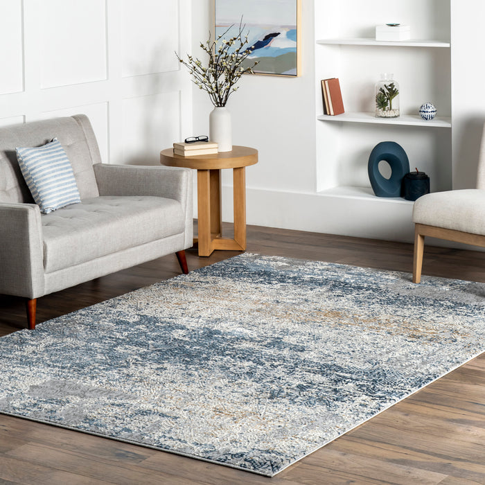 Recycled Blue Jungle Area Rug 160x230 cm