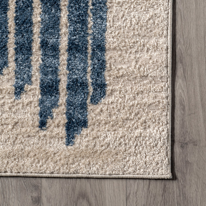 Recycled Blue Striped Area Rug 152x244 cm