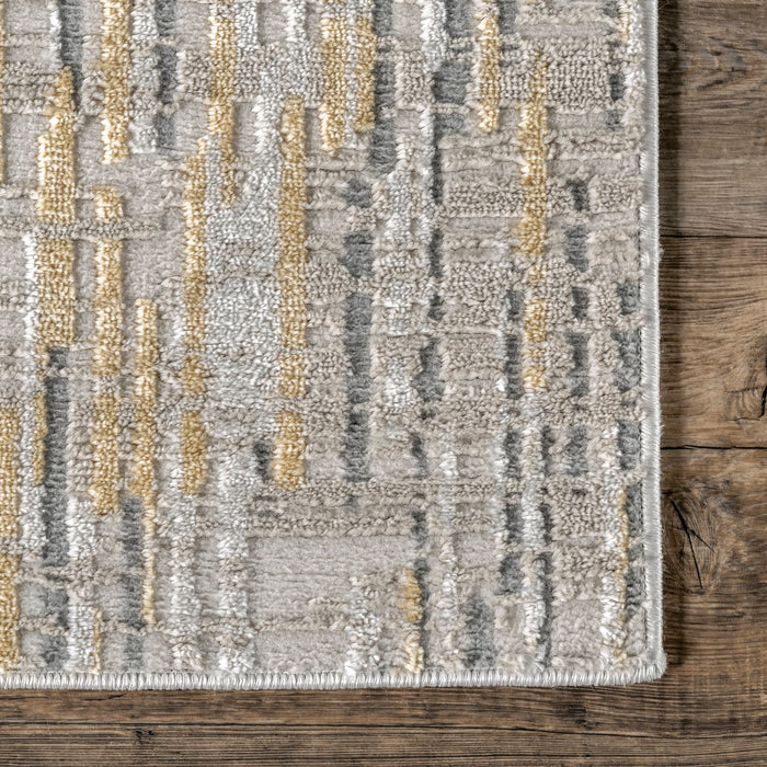 Gerecycled goud abstract vloerkleed 152x244 cm