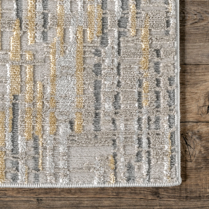 Recycled Gold Crosshatch Area Rug 150 x 240 cm