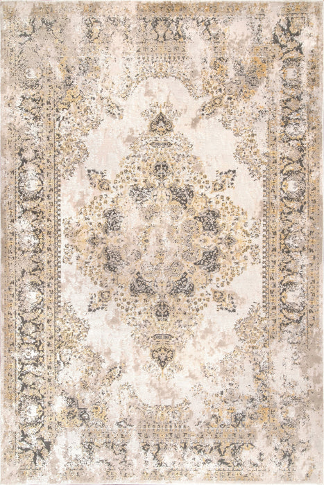 Tappeto con medaglione in oro riciclato 160x230 cm