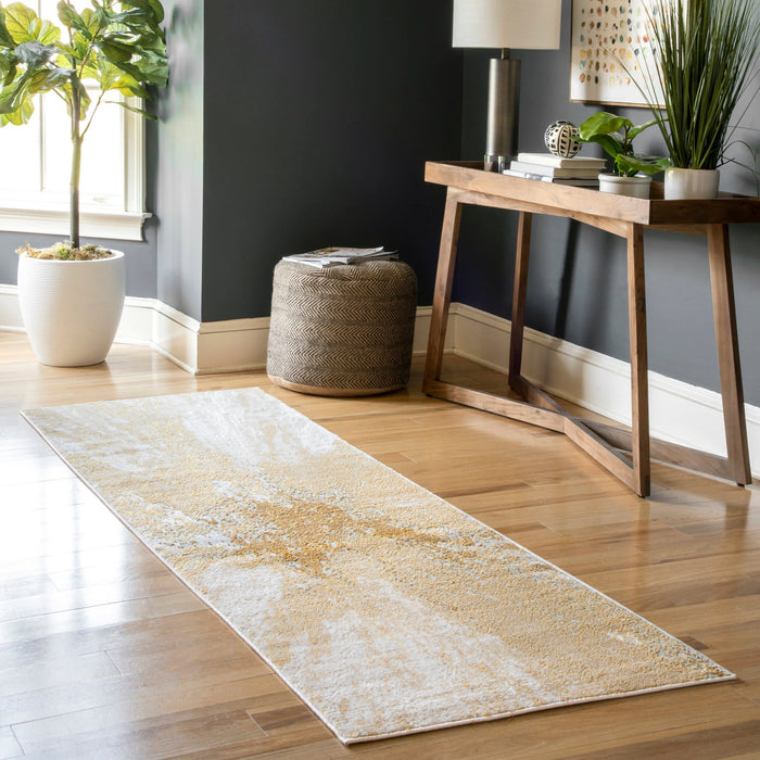 Recycled Gold Splatter Abstract Area Rug 160x230 cm