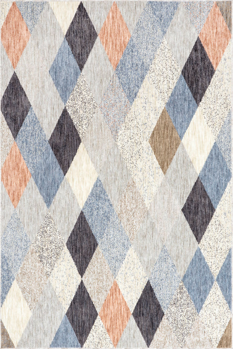 Kierrätetty harmaa Argyle Area -matto 160x230 cm