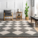 Recycled Grey Checkerboard Area Rug 160x230 cm