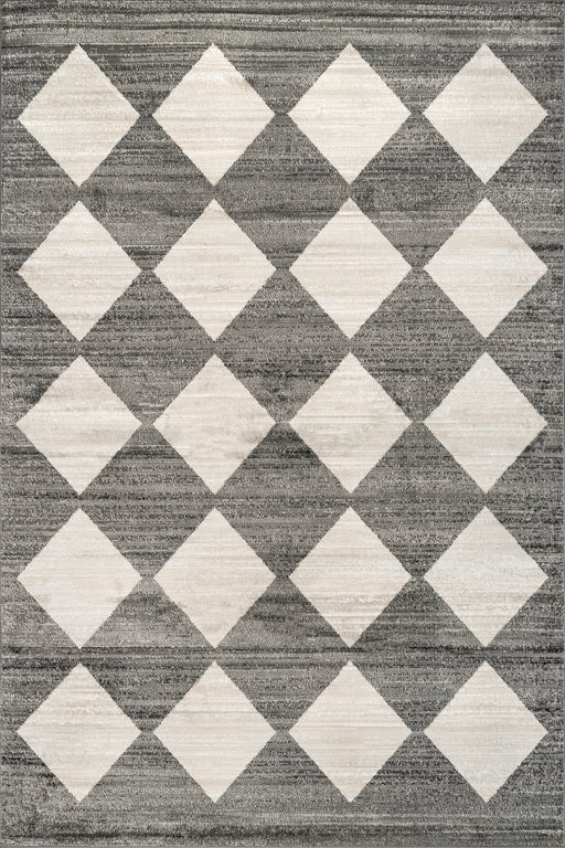 Recycled Grey Checkerboard Area Rug 160x230 cm