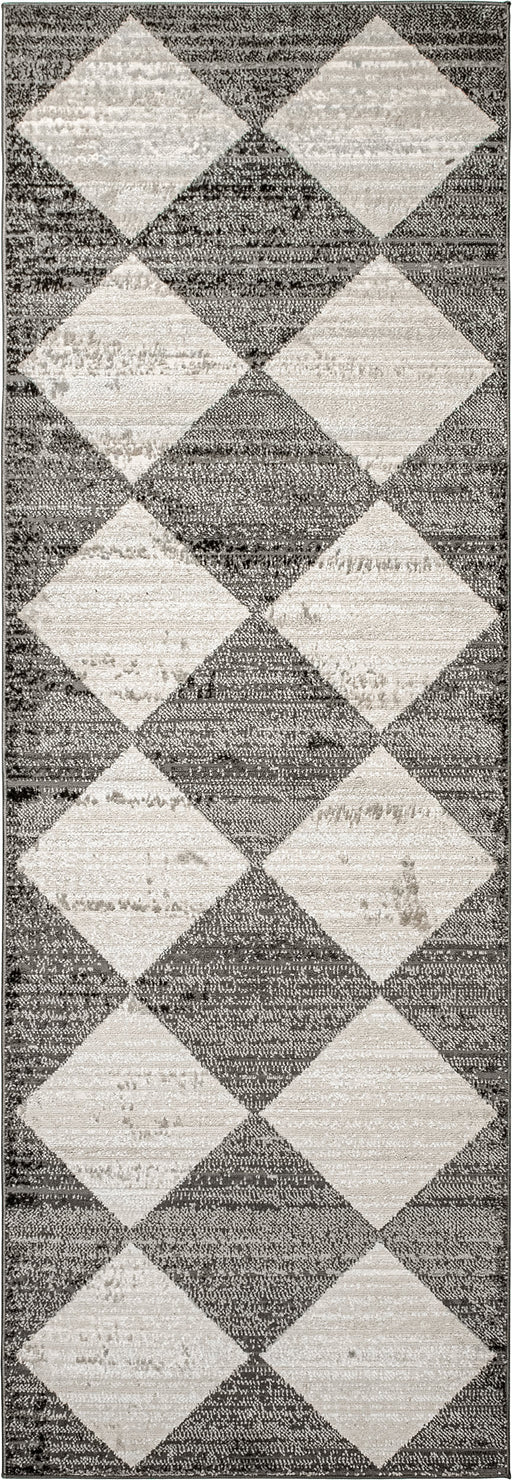 Recycled Grey Checkerboard Area Rug 160x230 cm