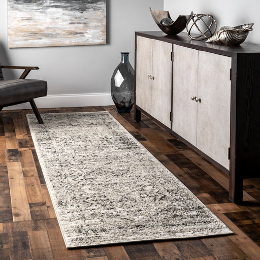 Recycled Grey Medallion Area Rug 140x200 cm