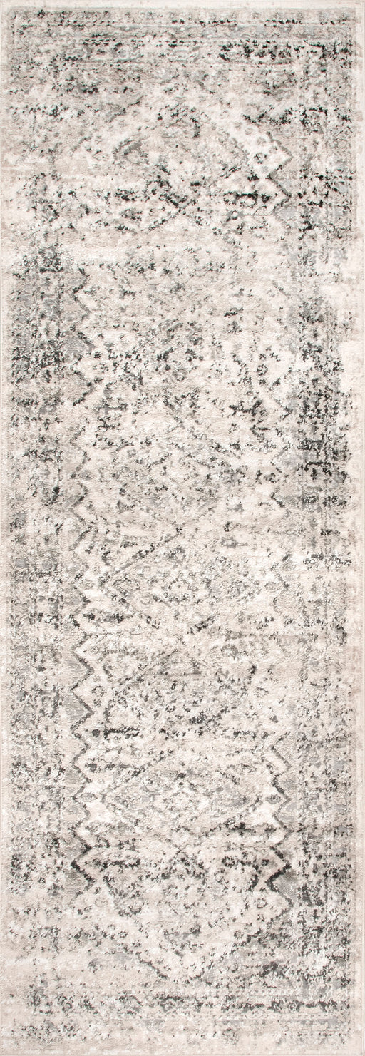 Recycled Grey Medallion Area Rug 140x200 cm