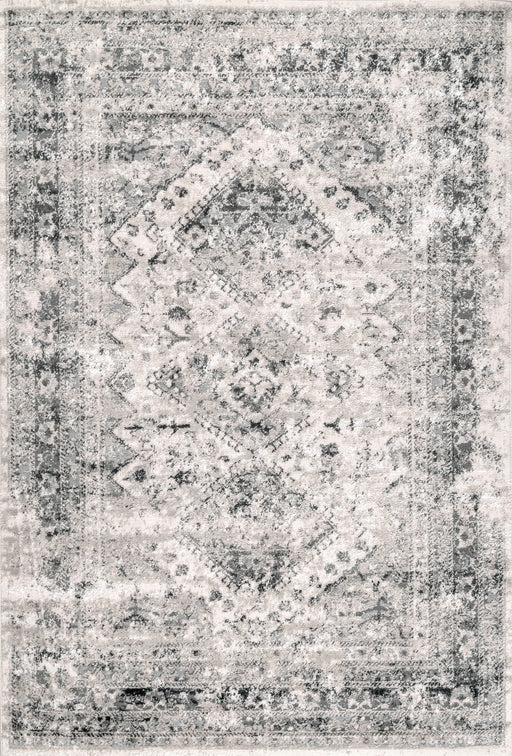 Recycled Grey Medallion Area Rug 160x230 cm