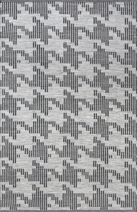 Recycled Houndstooth Area Rug 152Cm Dark Grey