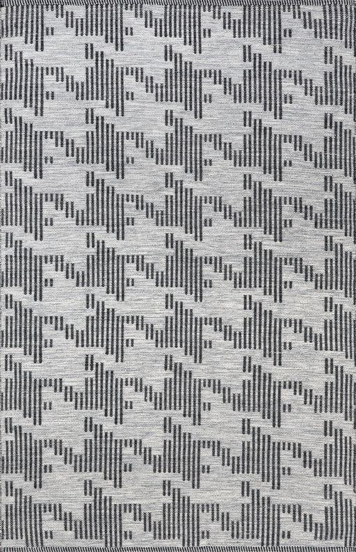 Recycled Houndstooth Area Rug 152Cm Dark Grey