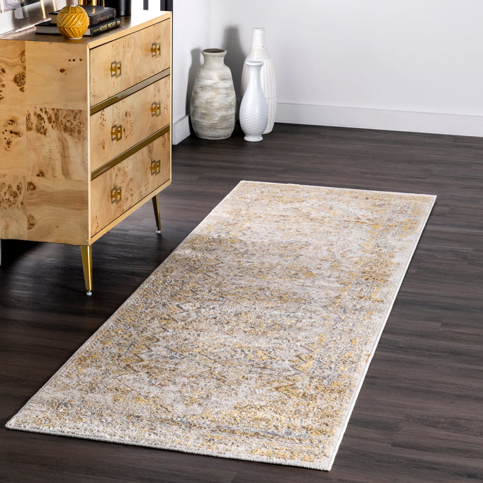 Recycled Medallion Area Rug in Gold 160x230 cm