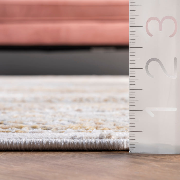 Recycled Medallion Area Rug in Gold 160x230 cm