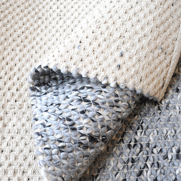 Recycled PET Cotton Indoor Outdoor Rug in Dark Grey and Taupe