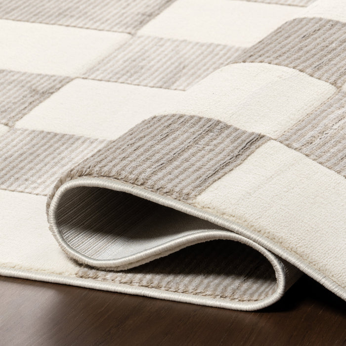 Recycled PET Yarn Washable Cream Textured Rug 140x200 cm