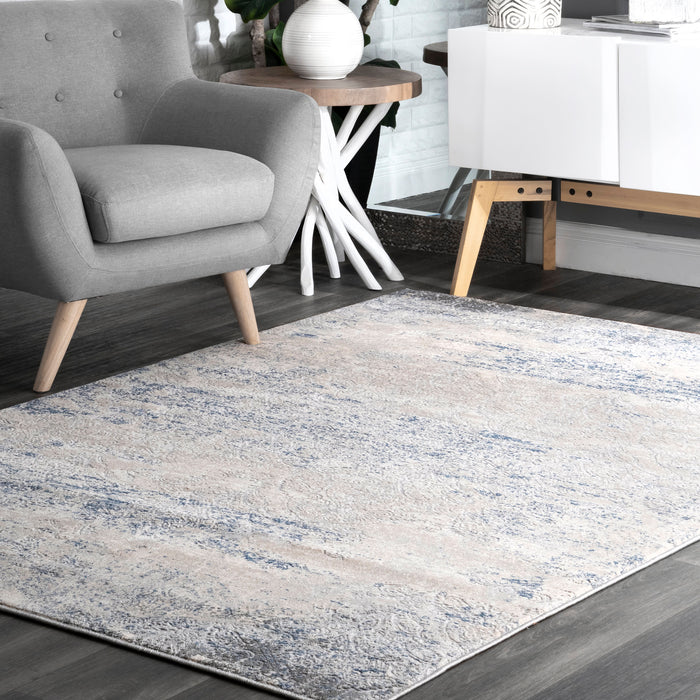 Recycled Silver Abstract Area Rug 160x230 cm