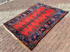 Rood handgeknoopt Anatolisch vloerkleed 223 x 145 cm