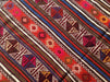Red Striped Vintage Kilim Rug 251 cm x 162 cm Handwoven