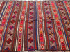 Red Striped Vintage Kilim Rug 251 cm x 162 cm Handwoven