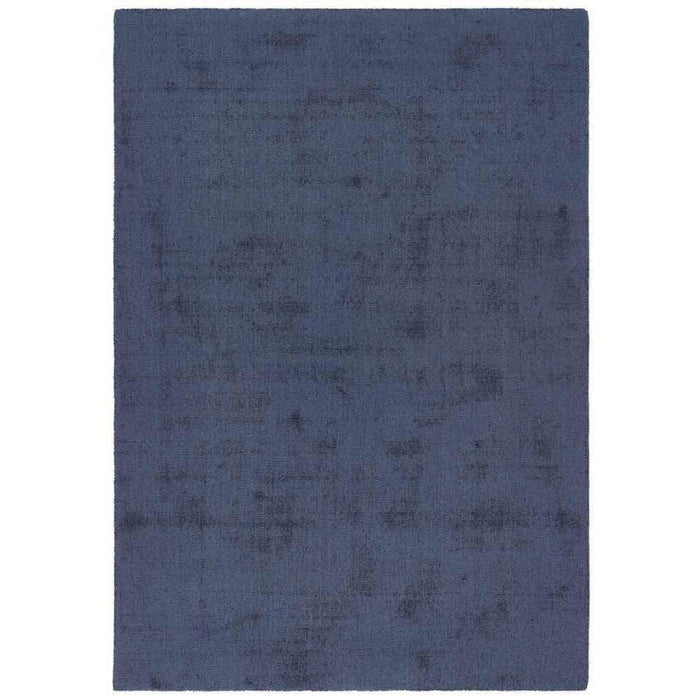 Reef Modern Plain Dye Soft Eco-Friendly Recycled Easy Care Durable Navy Rug