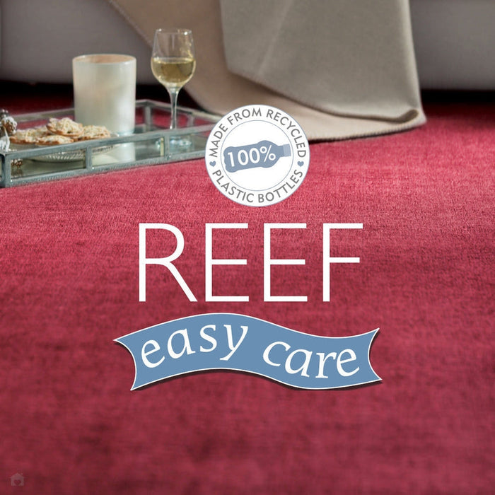 Reef Modern Plain Dye Soft Eco-Friendly Recycled Easy Care Durable Raspberry Rug