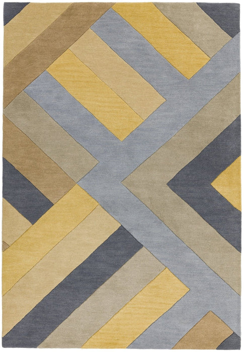 Reef RF02 Big Zig Ochre Grey Rug