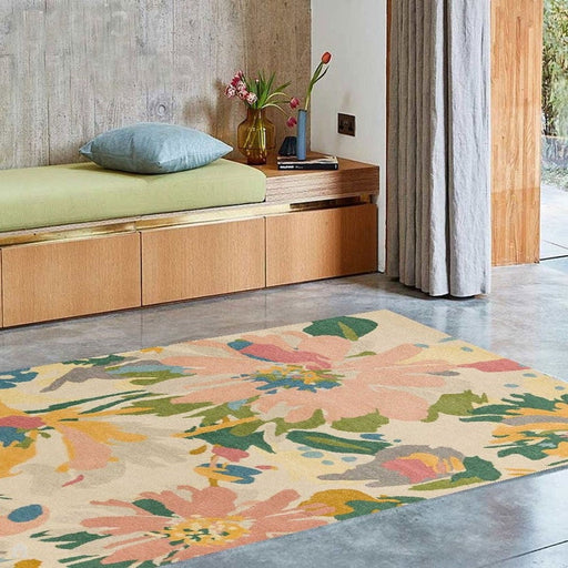 Reef RF10 Floral Modern Modern Floral Abstract Lână țesută manual Beige/Muticolour Mutate/Pink Peach/Cream/Galben/Green Covor