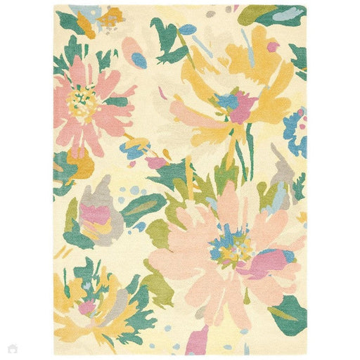 Reef RF10 Floral Modern Modern Floral Abstract Lână țesută manual Beige/Muticolour Mutate/Pink Peach/Cream/Galben/Green Covor