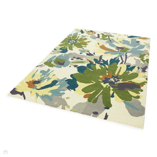 Reef RF11 floral modern floral abstract lână țesută manual/cremă/galben/albastru/covor multicolour