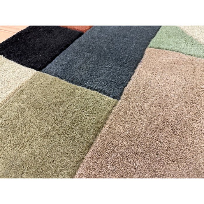 Reef RF15 Modern Geometric Hand-Woven Wool Beige/Muted Multicolour Rug