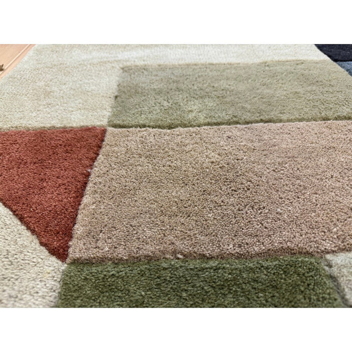 Reef RF15 Modern Geometric Hand-Woven Wool Beige/Muted Multicolour Rug