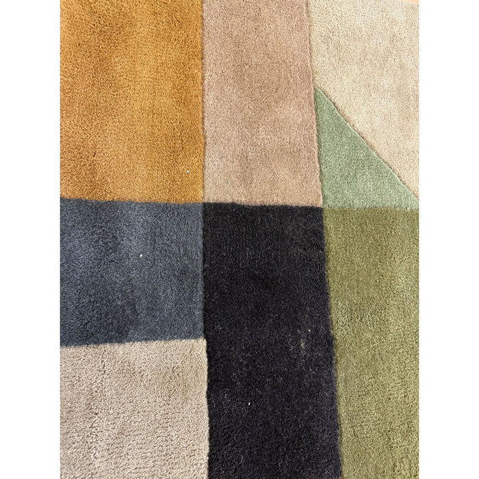 Reef RF15 Modern Geometric Hand-Woven Wool Beige/Muted Multicolour Rug
