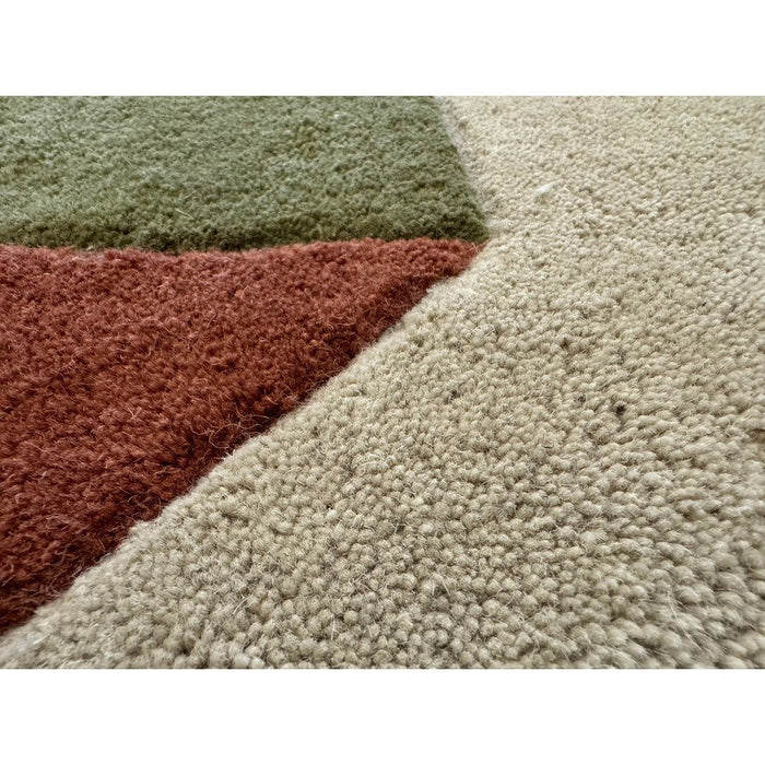 Reef RF15 Modern Geometric Hand-Woven Wool Beige/Muted Multicolour Rug