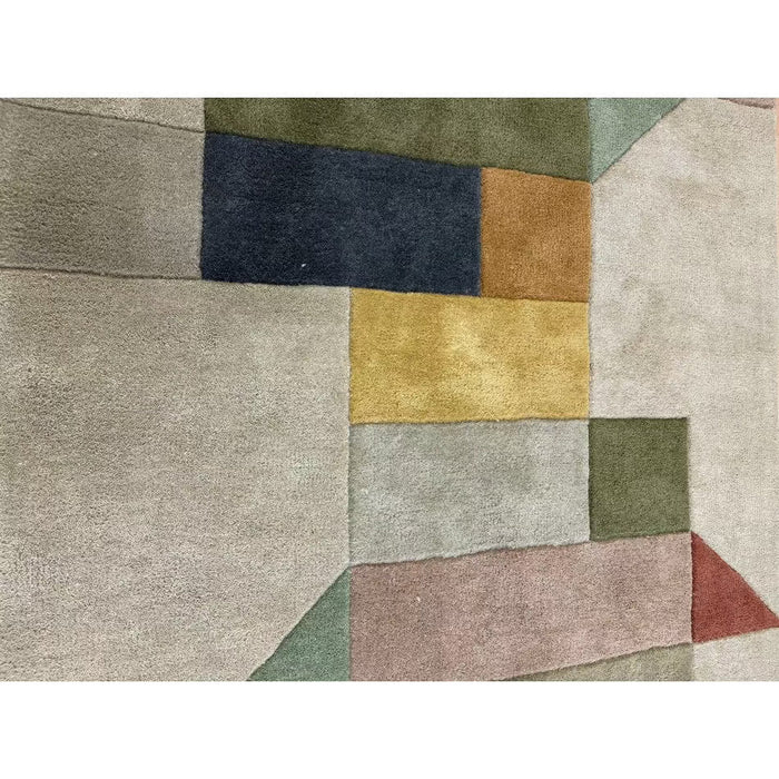 Reef RF15 Modern Geometric Hand-Woven Wool Beige/Muted Multicolour Rug