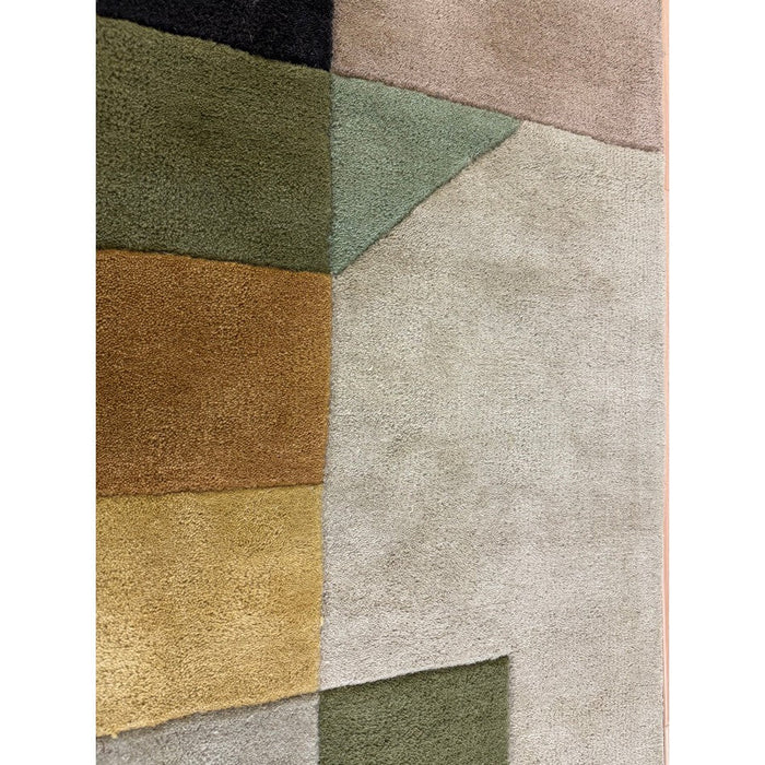 Reef RF15 Modern Geometric Hand-Woven Wool Beige/Muted Multicolour Rug