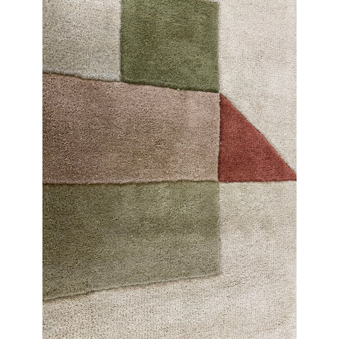 Reef RF15 Modern Geometric Hand-Woven Wool Beige/Muted Multicolour Rug