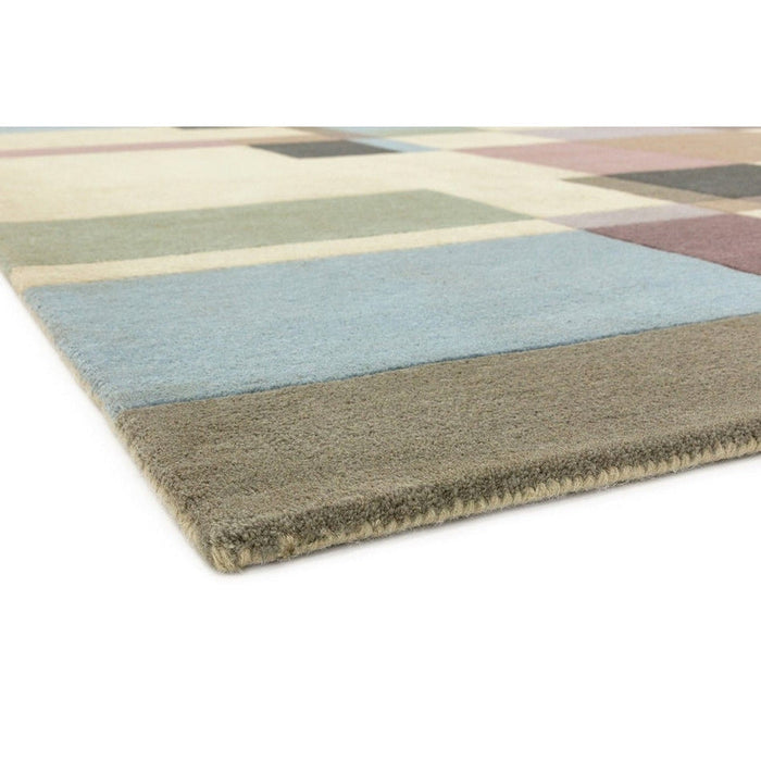 Reef RF17 Blocks Modern Geometric Hand-Woven Wool Beige/Pastel/Multicolour Rug