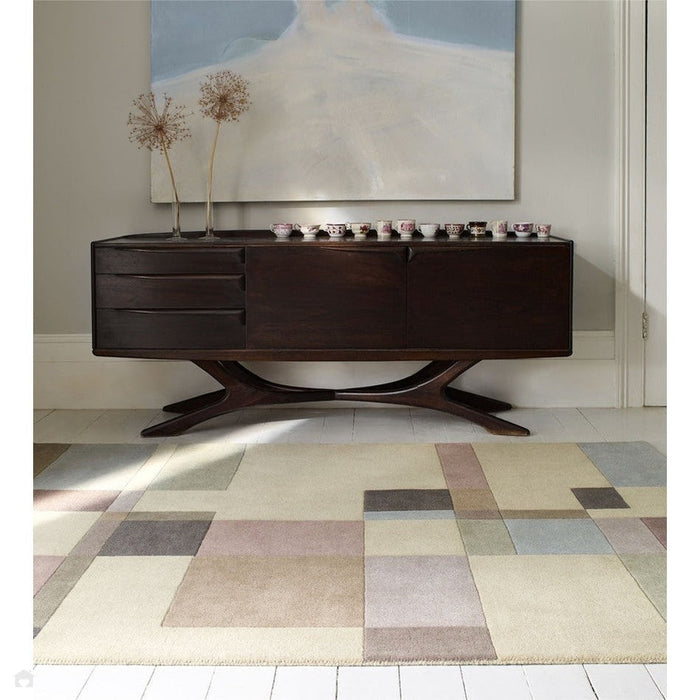 Reef RF17 Blocks Modern Geometric Hand-Woven Wool Beige/Pastel/Multicolour Rug 160 x 230 cm