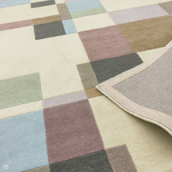 Reef RF17 Blocks Modern Geometric Hand-Woven Wool Beige/Pastel/Multicolour Rug