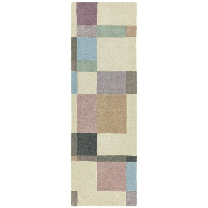 Reef RF17 Blocks Modern Geometric Hand-Woven Wool Beige/Pastel/Multicolour Rug