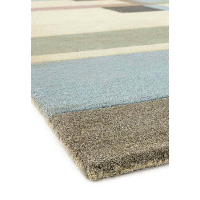 Reef RF17 Blocks Modern Geometric Hand-Woven Wool Beige/Pastel/Multicolour Rug