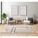 Reef RF19 Outline Modern Geometric Hand-Woven Wool Blue/Beige Rug