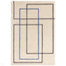Reef RF19 Outline Modern Geometric Hand-Woven Wool Blue/Beige Rug